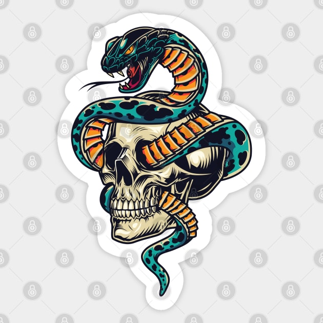 Snake Skull Sticker by Mako Design 